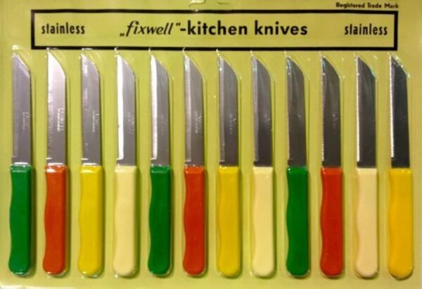 Fixwell Stainless Steel Knife Set – 12-Piece Colorful Kitchen Knives, Made in Germany, Multi-Purpose Use
