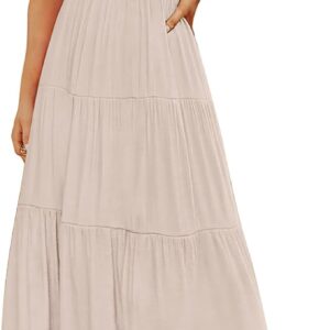 ZESICA 2025 Summer Flutter Sleeve Midi Dress | Smocked Waist & Tiered SkirtZESICA 2025 Summer Flutter Sleeve Midi Dress | Smocked Waist & Tiered Skirt