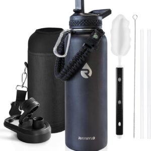 Insulated Water Bottle 40 oz - Triple Wall Stainless Steel, Leak Proof, BPA-Free, Cold for 48 Hours - Magic Black
