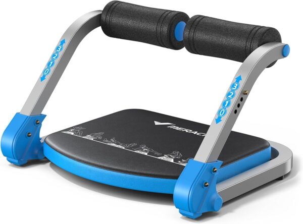MERACH Ab Machine for Home Gym – Adjustable Ab Trainer with 3 Resistance Levels, Automatic Rebound Sit-Up Exercise Equipment for Core & Ab Workouts