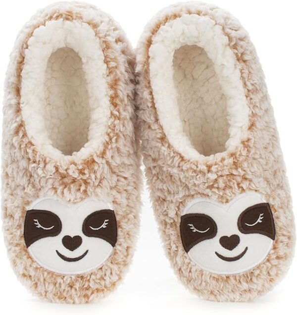 Adorable Fuzzy Animal Slippers for Kids, Girls & Women – Cozy House Socks with Anti-Skid Soles