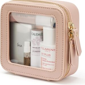 Popvibe Clear Makeup Bag – Transparent Travel Cosmetic Case with Zipper, Portable Toiletry Organizer for Essentials