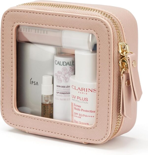 Popvibe Clear Makeup Bag – Transparent Travel Cosmetic Case with Zipper, Portable Toiletry Organizer for Essentials