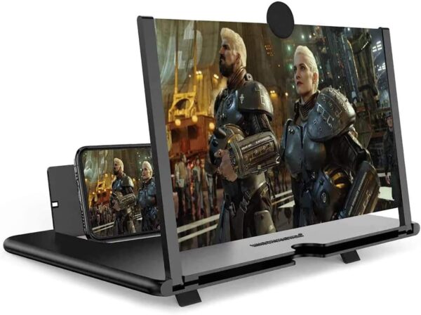 Smartphone Screen Magnifier Stand 14-Inch | 3D Foldable Amplifier with Adjustable Angle | Phone Holder for Mom, Dad, Families