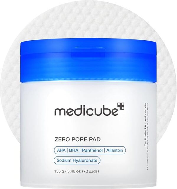 Medicube Zero Pore Pads 2.0 – Exfoliating Toner Pads with AHA & BHA for Pore Care, 70 Pads