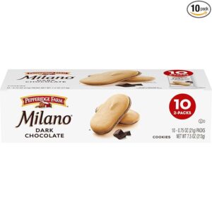 Pepperidge Farm Milano Dark Chocolate Cookies – 10 Packs, 2 Cookies per Pack