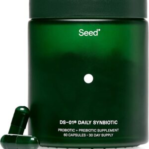Seed DS-01 Daily Synbiotic – Prebiotic & Probiotic for Women and Men, Supports Digestive and Gut Health, Immune System, Bloating & Constipation Relief, Vegan, Shelf-Stable – 60 Capsules (30-Day Supply)