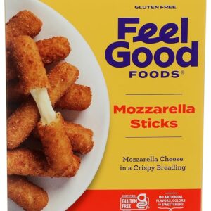 Feel Good Foods Gluten-Free Mozzarella Sticks – Crispy Frozen Appetizer 8oz