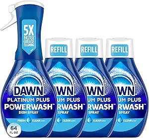 Dawn Platinum Powerwash Dish Spray Bundle – Fresh Scent, 1 Spray + 3 Refills (16oz Each), Pack of 4