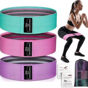 Renoj Resistance Bands – 3 Pack Yoga Starter Set for Women & Men, Stretch Exercise Workout Bands for Booty, Legs, Pilates, and Flexibility Training