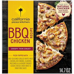 California Pizza Kitchen BBQ Chicken Frozen Pizza – Crispy Thin Crust, 14.7 oz – Made with 100% Real Cheese, Tangy BBQ Sauce & Grilled Chicken