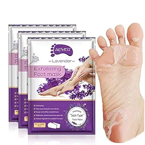 ALIVER Foot Peel Mask (3 Pack) – Exfoliating Callus Remover for Cracked Heels, Dead Skin & Dry Feet – Baby Soft Feet for Men & Women – Easy Peel-Off Foot Exfoliator Socks