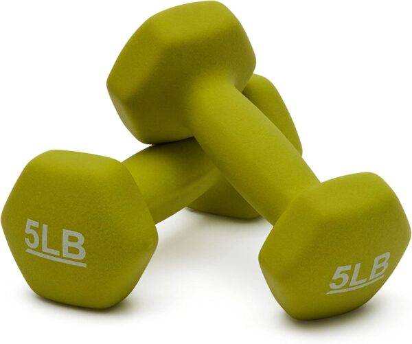 Amazon Basics Neoprene Dumbbell Hand Weights – Durable Handheld Free Weights for Exercise, Strength Training & Muscle Toning