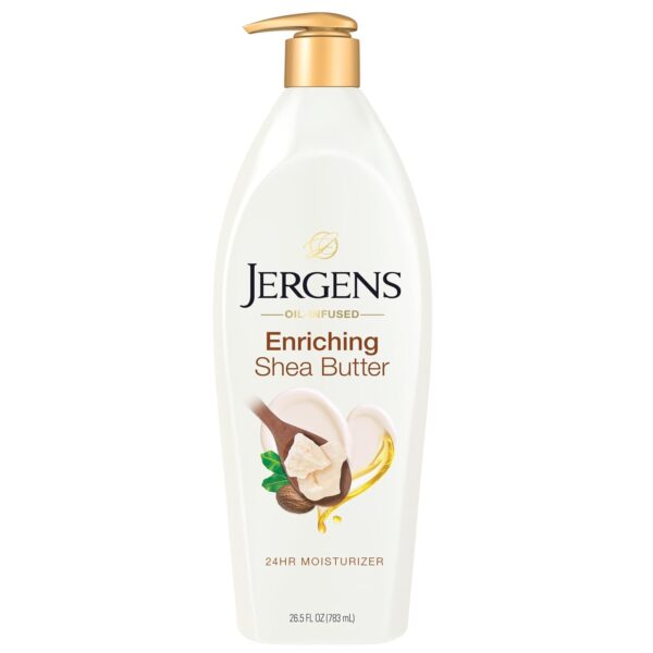 Jergens Shea Butter Hand and Body Lotion – Deep Conditioning Moisturizer for 3X Radiant Skin with Pure Shea Butter, 26.5 oz