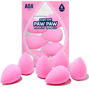 AOA Studio Collection Makeup Sponge Set – 6 Pcs Latex-Free High-Definition Beauty Blenders for Powder, Cream & Liquid – Super Soft Wonder Cosmetic Sponges