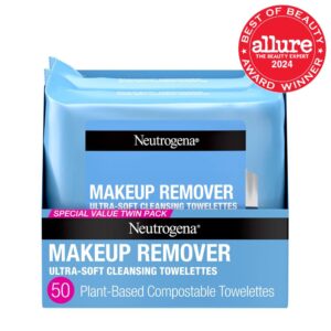 Neutrogena Makeup Remover Wipes – Alcohol-Free Daily Cleansing Towelettes for Face & Eyes