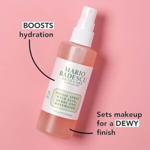 Mario Badescu Facial Spray with Aloe, Herbs and Rose Water – Hydrating & Rejuvenating Face Mist for All Skin Types, 4 oz