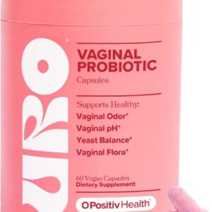 O Positiv URO Vaginal Probiotics for Women – pH Balance Support with Prebiotics & Lactobacillus Blend – Promotes Healthy Vaginal Flora & Odor – 60 Capsules