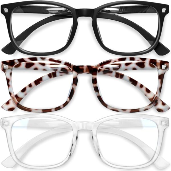 Gaoye Stylish Blue Light Glasses for Women – 3 Pack Computer Glasses with 99% Blue Light Blocking – Lightweight TR90 Frames
