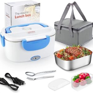 FVW Electric Lunch Box Food Warmer – 2-in-1 Portable Food Heater for Car & Home, Leak-Proof with 1.5L Stainless Steel Container