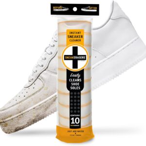 SneakERASERS Sole & Sneaker Cleaner – Premium Dual-Sided Sponge Kit for Men & Women Sneakers – Gentle Rub Shoe Cleaner for Tennis Shoes – 10 Pack