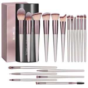 BS-MALL 18 Pcs Makeup Brush Set – Premium Synthetic Foundation, Powder, Concealer, Eyeshadow & Blush Brushes with Black Case