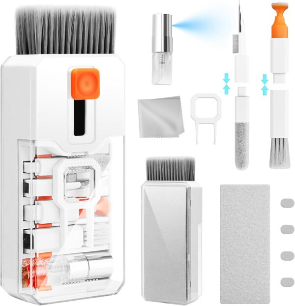 10-in-1 Laptop & Screen Cleaning Kit – All-in-One Electronics Cleaner with Brushes, Spray & Tools for iPhone, iPad, Camera, Monitor, Earbuds & More