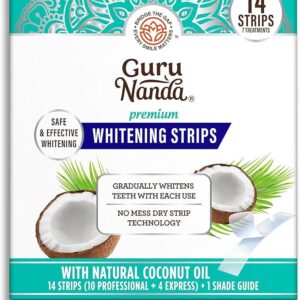 GuruNanda Teeth Whitening Strips – 7-Day Smile Brightening Kit with Non-Slip Dry Strip Technology | Safe, Gentle, and Effective Teeth Whitening for Daily Use