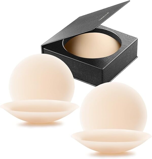 VOCH GALA Nipple Covers – 2 Pairs Seamless Silicone Adhesive Pasties for Women, Reusable & Invisible