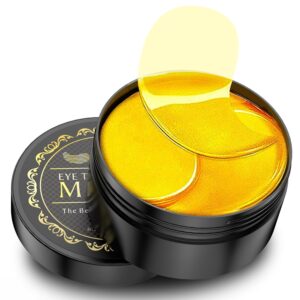 24K Gold Under Eye Patches – 60 Pack for Dark Circles, Puffy Eyes, Eye Bags & Wrinkles – Infused with Collagen & Hyaluronic Acid