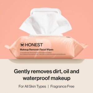 Honest Beauty Fragrance-Free Makeup Remover Wipes – Plant-Based, Hypoallergenic & Gentle | 90 Count
