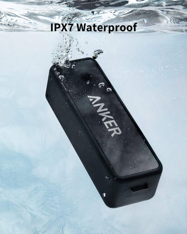 Anker Soundcore 2 Portable Bluetooth Speaker – Deep Bass, 24H Playtime, IPX7 Waterproof, Wireless Stereo Pairing (Limited Time Deal)