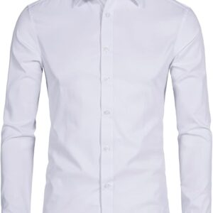 Men's Long Sleeve Button Up Shirt – Solid Slim Fit Casual Business & Formal Dress Shirt