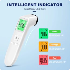 No-Touch Thermometer for Adults & Kids – Accurate Digital Baby Thermometer with Fever Alarm & Silent Mode, 2-in-1 Forehead & Object Function
