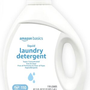 Amazon Basics Concentrated Liquid Laundry Detergent – Free of Perfumes & Dyes, 110 Loads, 82.5 Fl Oz