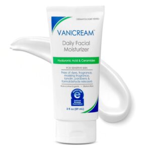 Vanicream Daily Facial Moisturizer – 3 Fl Oz Lightweight Face Cream with Hyaluronic Acid & 5 Ceramides for Sensitive Skin