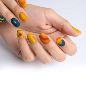 Coral Horizon August Press-On Nails – Squoval Shape, Easy Apply, Salon Look