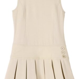 Bienzoe Girls School Uniform Jumper – Stretch Pleated Durable Sleeveless Knee-Length Dress for Kids