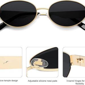 SOJOS Retro Oval Sunglasses for Women – Trendy Classic Shades with UV400 Protection