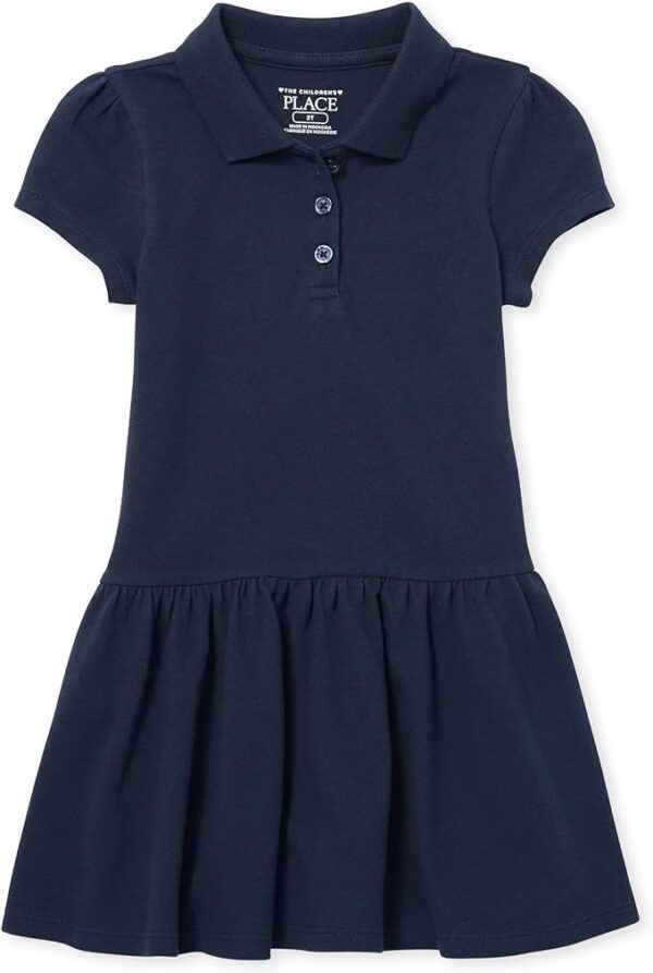The Children’s Place Baby Girls’ & Toddler Short Sleeve Pique Polo Dress with Drop Waist – Cute & Comfy Everyday Outfit