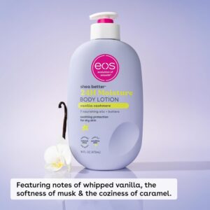 eos Shea Better Body Lotion Vanilla Cashmere – 24-Hour Moisture, Lightweight & Vegan Shea Body Lotion, 16 fl oz